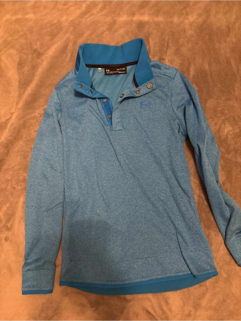 Under Armour Light Blue Long Sleeve Kids Performance Polo